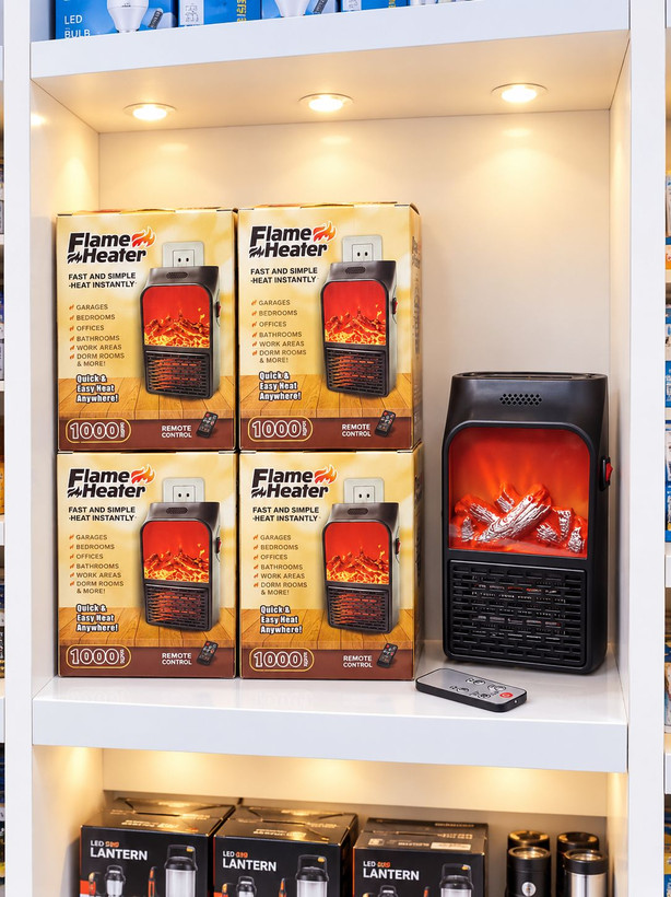هیتر برقی پریزی Flame Heater 1000 وات طرح شومینه با ریموت کنترل