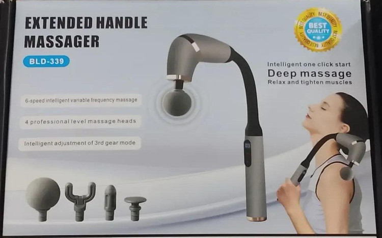 ماساژور تفنگی شارژی دسته بلند عصایی منحنی مدل extended handle massager BLD-339